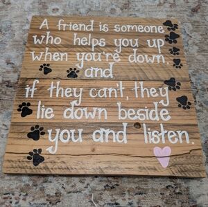 Handmade Wooden Dog Sign